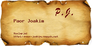 Paor Joakim névjegykártya